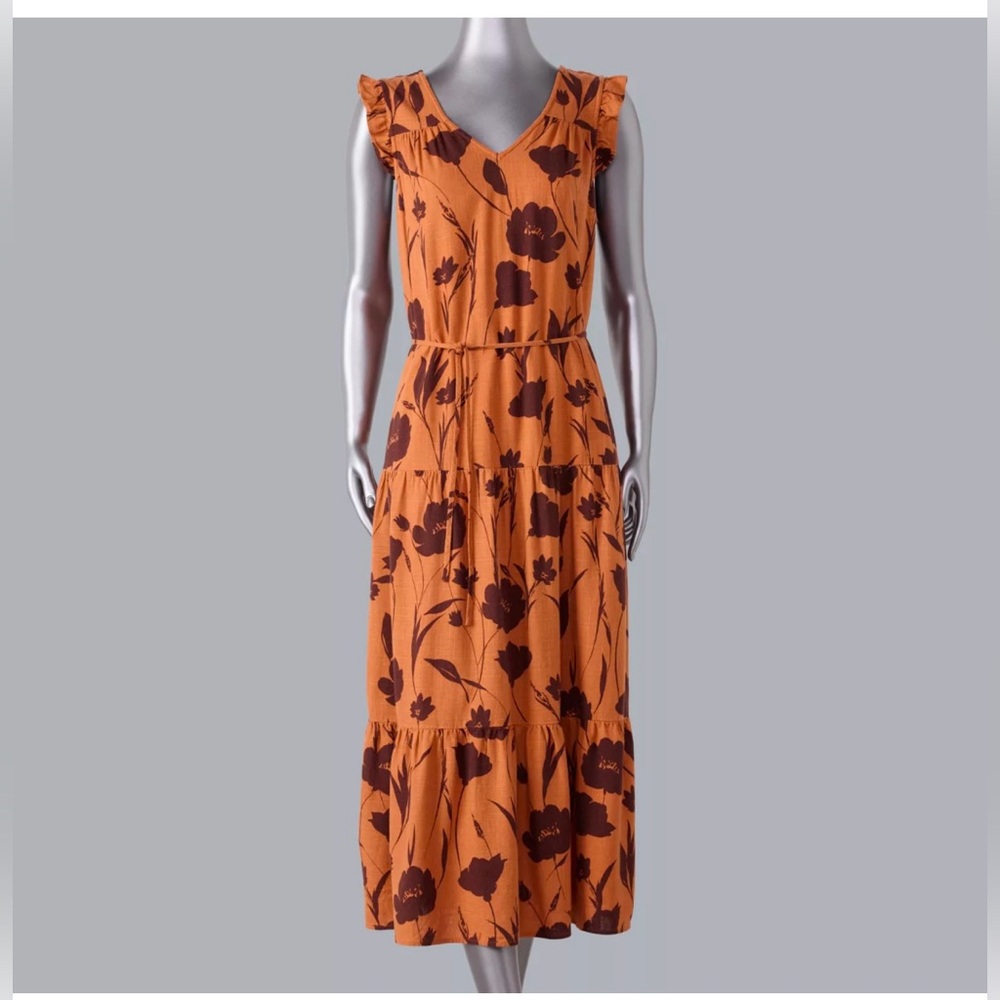 Women's Simply Vera, Vera Wang - Tiered Midi Dress, NWT, Size Large